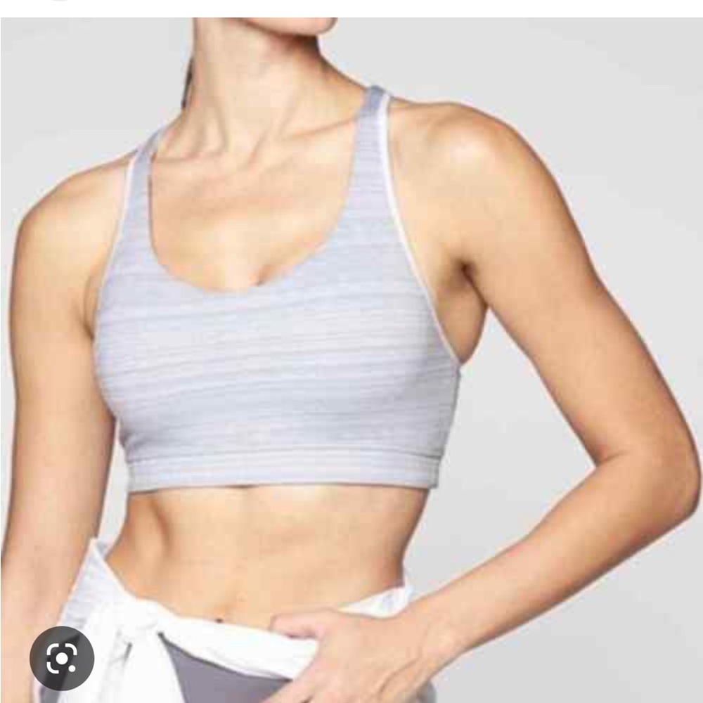 Athleta Jacquard Slate Gray Transcendence Bra